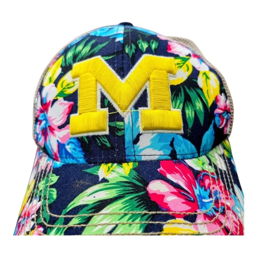 Michigan Wolverines Floral Trucker Hat Top of the World Women Allure Mesh Cap M